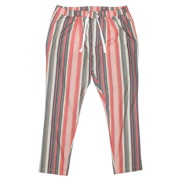 Mens Pants Joggers Pink Gray Red Striped Drawstring Loose Harem Casual Beach XL